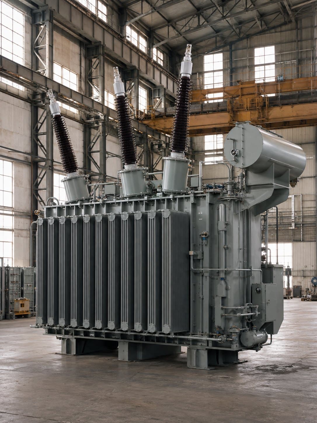 Power transformer in the test hall